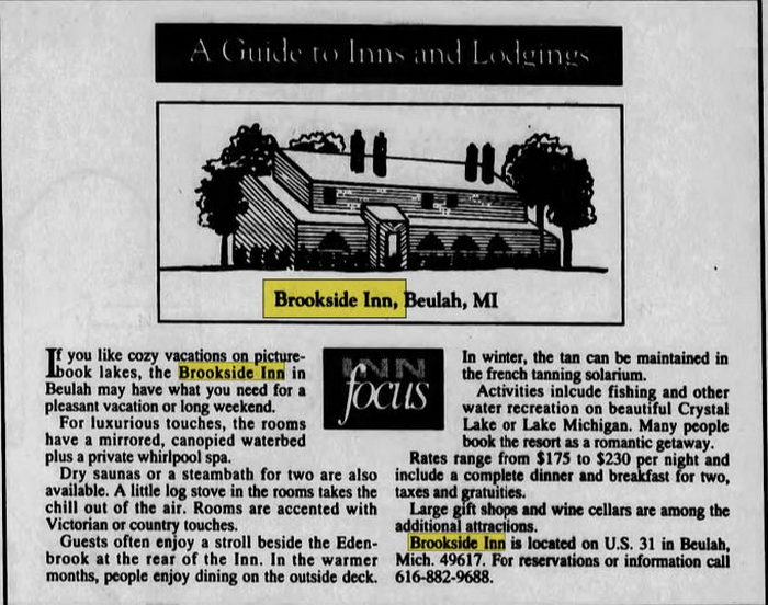 Brookside Inn - Hotel Frankfort - Sep 20 1992 Article (newer photo)